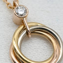 カルティエ Cartier ベビー トリニティ B7224815 ホワイトゴールド×イエローゴールド×ピンクゴールド K18WG K18YG K18PG ダイヤモンド ネックレス スリーカラー Au750 18K 3連 1P 1石 1粒 ダイヤ