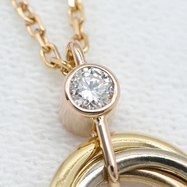 カルティエ Cartier ベビー トリニティ B7224815 ホワイトゴールド×イエローゴールド×ピンクゴールド K18WG K18YG K18PG ダイヤモンド ネックレス スリーカラー Au750 18K 3連 1P 1石 1粒 ダイヤ