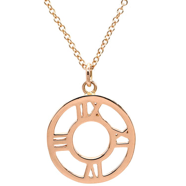 ティファニー Tiffany & Co アトラス オープン メダリオン ダイヤモンド ピンクゴールド K18PG ダイヤモンド ネックレス T&Co. K18PG Au750 18K 18金