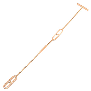 エルメス HERMES エヴァー シェーヌダンクル ダイヤ ローズゴールド K18PG ダイヤモンド ST ブレスレット ピンクゴールド 18K 750AU 54Pダイヤ