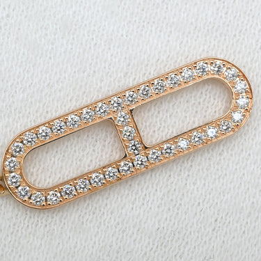 エルメス HERMES エヴァー シェーヌダンクル ダイヤ ローズゴールド K18PG ダイヤモンド ST ブレスレット ピンクゴールド 18K 750AU 54Pダイヤ