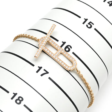 エルメス HERMES エヴァー シェーヌダンクル ダイヤ ローズゴールド K18PG ダイヤモンド ST ブレスレット ピンクゴールド 18K 750AU 54Pダイヤ