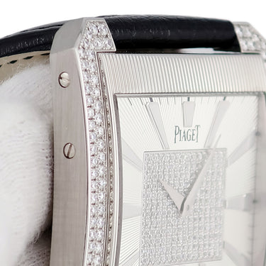 腕時計 ピアジェ PIAGET ブラック タイ プロトコール XXL G0A32006 手巻き メンズ K18WG無垢 純正ダイヤ シルバー スクエア