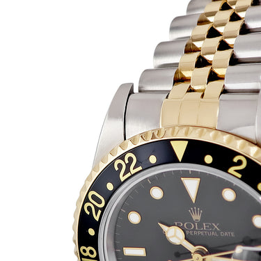 腕時計 ロレックス ROLEX GMTマスター2 16713 X番 自動巻き メンズ X番 K18YG×SS コンビ デイト 回転ベゼル 黒 ヴィンテージ
