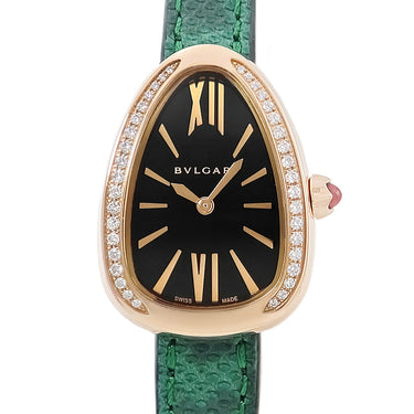 腕時計 ブルガリ BVLGARI セルペンティ SPP32BGDL 102918 クオーツ レディース 新品未使用 K18PG無垢 ダイヤ ブラック 黒