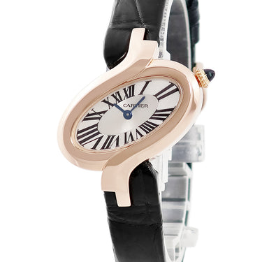 腕時計 カルティエ Cartier デリス ドゥ カルティエ SM W8100009 クオーツ レディース K18PG無垢 シルバー ローマン オーバル