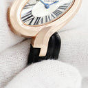 腕時計 カルティエ Cartier デリス ドゥ カルティエ SM W8100009 クオーツ レディース K18PG無垢 シルバー ローマン オーバル