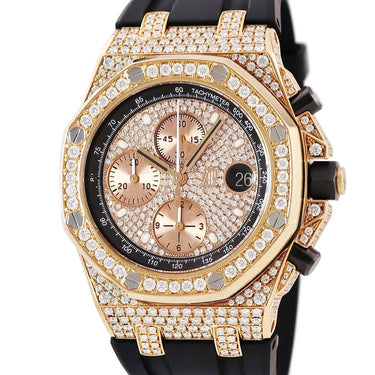 腕時計 オーデマピゲ AUDEMARS PIGUET ロイヤルオーク オフショア クロノグラフ 26470OR.OO.A002CR.01 自動巻き メンズ K18PG無垢 ダイヤ