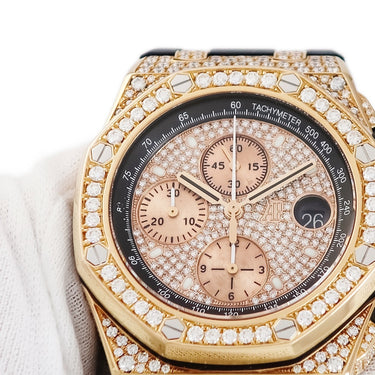 腕時計 オーデマピゲ AUDEMARS PIGUET ロイヤルオーク オフショア クロノグラフ 26470OR.OO.A002CR.01 自動巻き メンズ K18PG無垢 ダイヤ