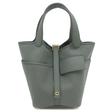 エルメス HERMES ピコタンロック カーゴPM ヴェールマングローブ ヴォースイフト トワルゴエラン ハンドバッグ ゴールド金具 新品 未使用 2025年製
