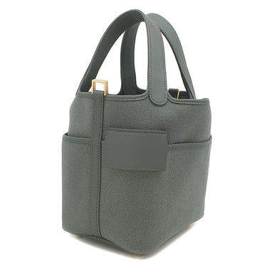エルメス HERMES ピコタンロック カーゴPM ヴェールマングローブ ヴォースイフト トワルゴエラン ハンドバッグ ゴールド金具 新品 未使用 2025年製