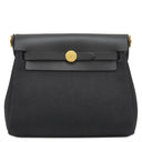 エルメス HERMES エールバッグジップ ミニ 20 ブラック キャンバス レザー トワルミリタリー ヴァッシュハンター ショルダーバッグ ゴールド金具 新品 未使用 黒