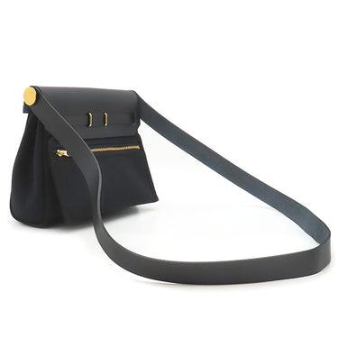 エルメス HERMES エールバッグジップ ミニ 20 ブラック キャンバス レザー トワルミリタリー ヴァッシュハンター ショルダーバッグ ゴールド金具 新品 未使用 黒