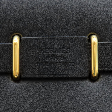 エルメス HERMES エールバッグジップ ミニ 20 ブラック キャンバス レザー トワルミリタリー ヴァッシュハンター ショルダーバッグ ゴールド金具 新品 未使用 黒