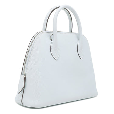 エルメス HERMES ボリード1923 25 ヴェルソ ブループリュム×ナタ ヴォーエプソン 2WAYバッグ シルバー金具 水色 アイボリー バイカラー