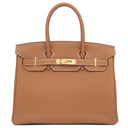 エルメス HERMES バーキン30 ゴールド トゴ ハンドバッグ ゴールド金具 茶 2023年製