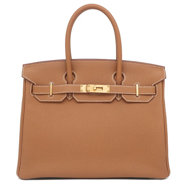 エルメス HERMES バーキン30 ゴールド トゴ ハンドバッグ ゴールド金具 茶 2023年製