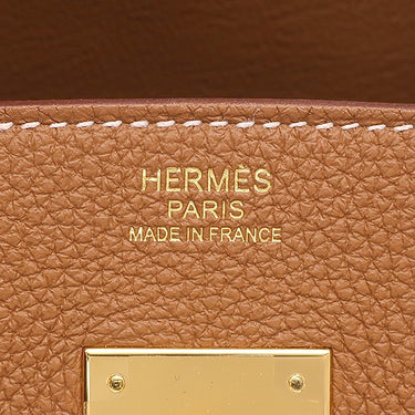 エルメス HERMES バーキン30 ゴールド トゴ ハンドバッグ ゴールド金具 茶 2023年製