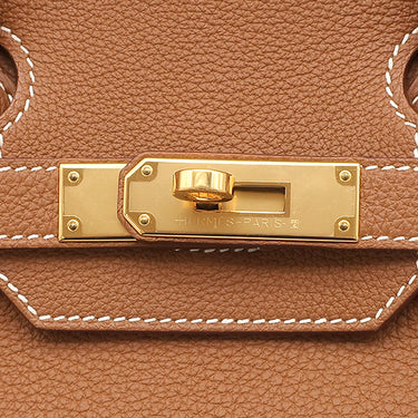 エルメス HERMES バーキン30 ゴールド トゴ ハンドバッグ ゴールド金具 茶 2023年製