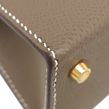 エルメス HERMES ミニケリードゥ 外縫い エトゥープ ヴォーエプソン 2WAYバッグ ゴールド金具 ショルダー 2023年製
