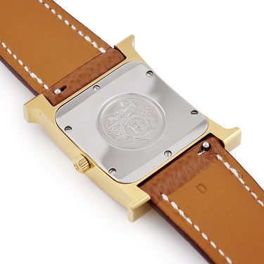 腕時計 エルメス HERMES Hウォッチ MM HH1.510 クオーツ メンズ レディース H型 白 ホワイト アラビア ギョウシェ