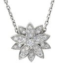 ヴァンクリーフアーペル Van Cleef & Arpels ロータス ペンダント ダイヤ スモール VCARO6P600 ホワイトゴールド K18WG ダイヤモンド ネックレス ペンダント 750 18K WG 31石