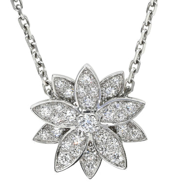 ヴァンクリーフアーペル Van Cleef & Arpels ロータス ペンダント ダイヤ スモール VCARO6P600 ホワイトゴールド K18WG ダイヤモンド ネックレス ペンダント 750 18K WG 31石