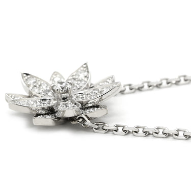 ヴァンクリーフアーペル Van Cleef & Arpels ロータス ペンダント ダイヤ スモール VCARO6P600 ホワイトゴールド K18WG ダイヤモンド ネックレス ペンダント 750 18K WG 31石