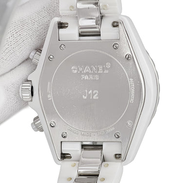 腕時計 シャネル CHANEL J12 クロノグラフ 41mm H1707 自動巻き メンズ 純正ダイヤ ホワイト セラミック デイト