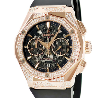 腕時計 ウブロ HUBLOT アエロフュージョン オーリンスキー キングゴールド パヴェ 525.OX.0180.RX.1804.ORL19 自動巻き メンズ