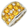 ノンブランド NON BRAND ゴールデンサファイア 3.6ct ダイヤモンド デザインリング イエロー×プラチナシルバー Pt900 サファイア ダイヤモンド リング 指輪 黄 プラチナ900 11.5号