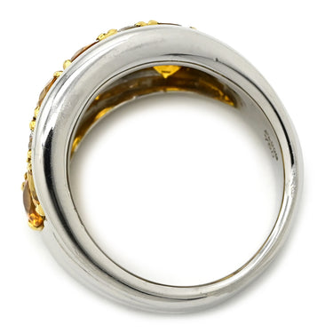 ノンブランド NON BRAND ゴールデンサファイア 3.6ct ダイヤモンド デザインリング イエロー×プラチナシルバー Pt900 サファイア ダイヤモンド リング 指輪 黄 プラチナ900 11.5号