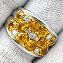 ノンブランド NON BRAND ゴールデンサファイア 3.6ct ダイヤモンド デザインリング イエロー×プラチナシルバー Pt900 サファイア ダイヤモンド リング 指輪 黄 プラチナ900 11.5号