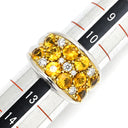 ノンブランド NON BRAND ゴールデンサファイア 3.6ct ダイヤモンド デザインリング イエロー×プラチナシルバー Pt900 サファイア ダイヤモンド リング 指輪 黄 プラチナ900 11.5号