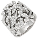 ジュエルスタジオ JEWELSTUDIO ダイヤモンド 1.45ct デザインリング ホワイトゴールド K18WG ダイヤモンド リング 指輪 18K 750 WG 幅広 ボリューム 17号