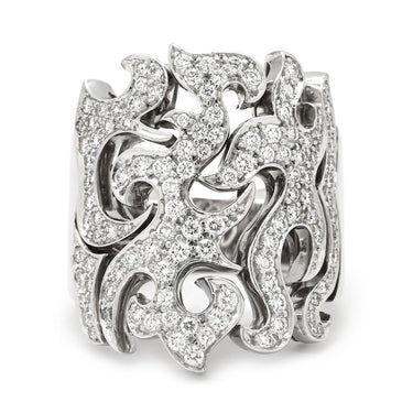 ジュエルスタジオ JEWELSTUDIO ダイヤモンド 1.45ct デザインリング ホワイトゴールド K18WG ダイヤモンド リング 指輪 18K 750 WG 幅広 ボリューム 17号