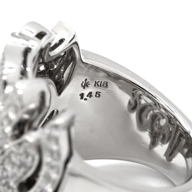 ジュエルスタジオ JEWELSTUDIO ダイヤモンド 1.45ct デザインリング ホワイトゴールド K18WG ダイヤモンド リング 指輪 18K 750 WG 幅広 ボリューム 17号