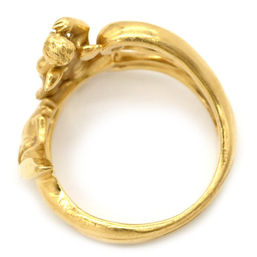 カレライカレラ Carrera y Carrera ムーン＆チャイルド 天使と三日月 イエローゴールド K18YG リング 指輪 My Angel Au750 18K 11号