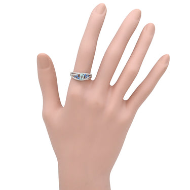ノンブランド NON BRAND グランディディエライト 0.32ct アウイナイト ブルー×プラチナシルバー Pt900 グランディディエライト アウイナイト リング 指輪 青 プラチナ オーバルカット ミル打ち 12号
