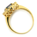 ノンブランド NON BRAND ブラックオパール 0.82ct ダイヤ マルチカラー×イエローゴールド K18YG ブラックオパール ダイヤモンド リング 指輪 18K 750 YG 遊色 オーバル 12号