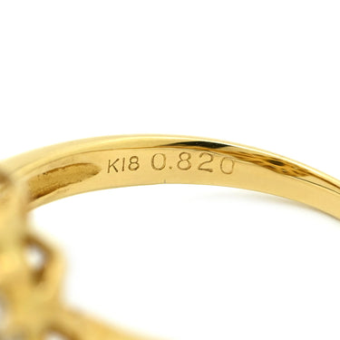 ノンブランド NON BRAND ブラックオパール 0.82ct ダイヤ マルチカラー×イエローゴールド K18YG ブラックオパール ダイヤモンド リング 指輪 18K 750 YG 遊色 オーバル 12号