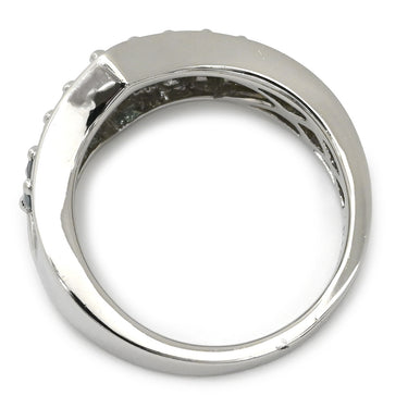 ノンブランド NON BRAND アレキサンドライト 0.75ct グリーン×プラチナシルバー Pt950 アレキサンドライト リング 指輪 緑 プラチナ 9P 9石 9粒 マーキスカット 13号