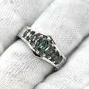 ノンブランド NON BRAND アレキサンドライト 0.75ct グリーン×プラチナシルバー Pt950 アレキサンドライト リング 指輪 緑 プラチナ 9P 9石 9粒 マーキスカット 13号
