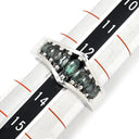 ノンブランド NON BRAND アレキサンドライト 0.75ct グリーン×プラチナシルバー Pt950 アレキサンドライト リング 指輪 緑 プラチナ 9P 9石 9粒 マーキスカット 13号