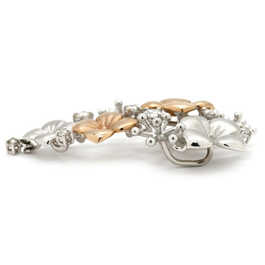 タサキ TASAKI ダイヤモンド 0.31ct フラワー モチーフ ホワイトゴールド×ピンクゴールド K18WG K18PG ダイヤモンド ペンダントトップ Au750 18K チャーム コンビカラー マット