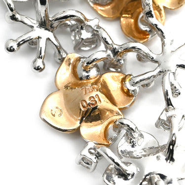 タサキ TASAKI ダイヤモンド 0.31ct フラワー モチーフ ホワイトゴールド×ピンクゴールド K18WG K18PG ダイヤモンド ペンダントトップ Au750 18K チャーム コンビカラー マット