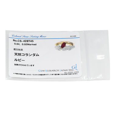 ミラショーン mila schon ルビー ダイヤモンド コンビ プラチナシルバー×イエローゴールド Pt900 K18YG ルビー ダイヤモンド リング 指輪 Au750 18K 18金 YG プラチナ デザインリング 12.5号