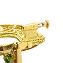 池田啓子 KEIKO IKEDA 透かし細工 2WAYブローチ イエローゴールド K18YG ダイヤモンド 色石 ブローチ AK 18K 750 YG ダイヤ 色石 扇型 モチーフ ペンダントトップ