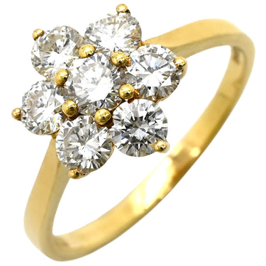 アスプレイ Asprey フラワーモチーフ ダイヤ イエローゴールド K18YG ダイヤモンド リング 指輪 花 750 18K 18金 YG パヴェ 12号