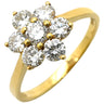 アスプレイ Asprey フラワーモチーフ ダイヤ イエローゴールド K18YG ダイヤモンド リング 指輪 花 750 18K 18金 YG パヴェ 12号